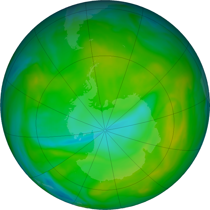 Antarctic ozone map for 02 December 2017